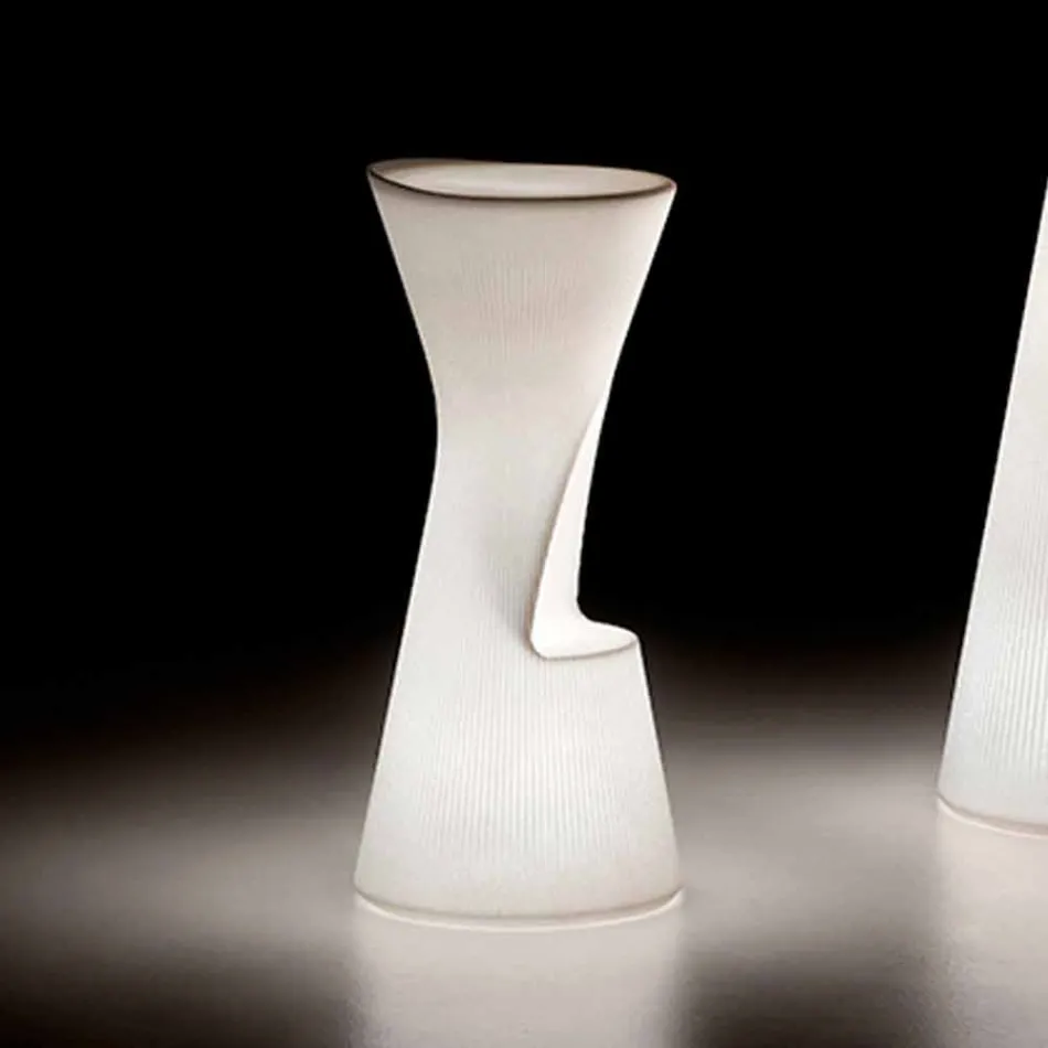 Świecący stołek ogrodowy z polietylenu z diodą LED Made in Italy - Desmond Viadurini