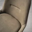 Nowoczesny taboret wys. 80 cm, siedzisko z ekoskóry Nabuk - Ines Viadurini