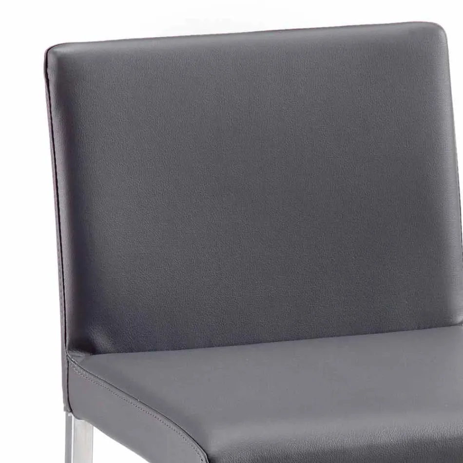 Nowoczesny taboret w ekologicznej skórze Alwyn H 94 cm, wykonany w całości we Włoszech Viadurini