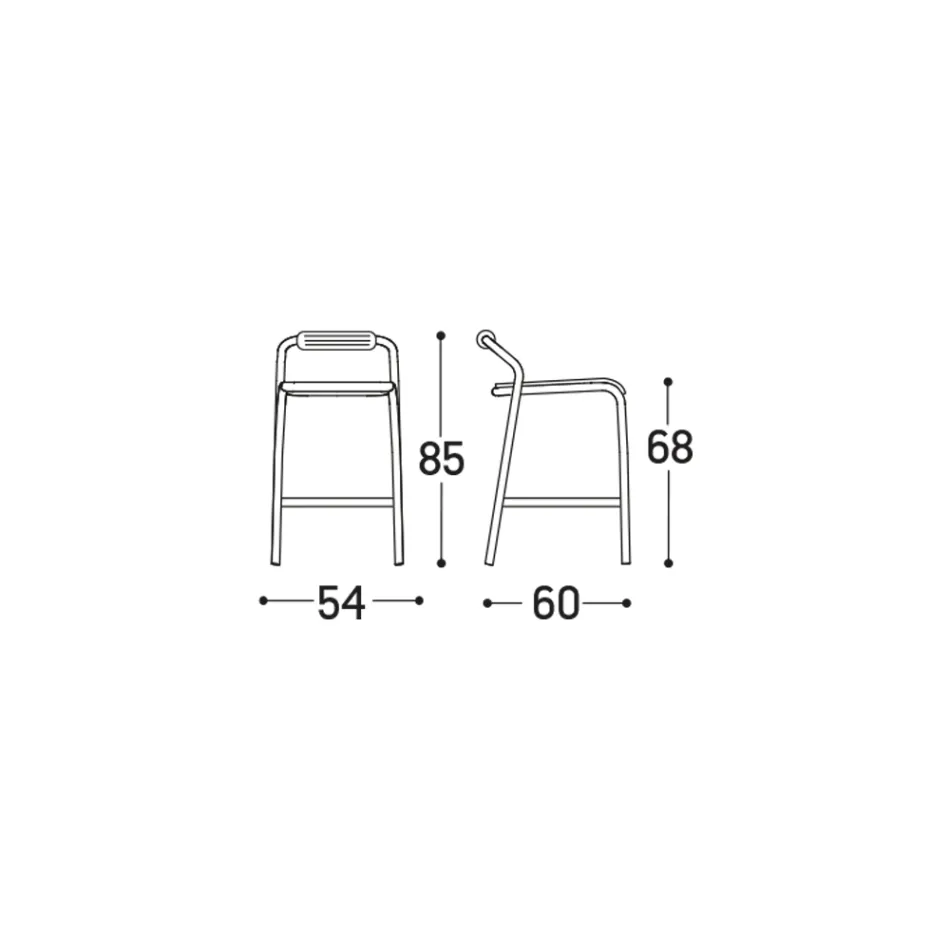 Stołek ogrodowy z poduszkami w zestawie Made in Italy - Noss by Varaschin Viadurini