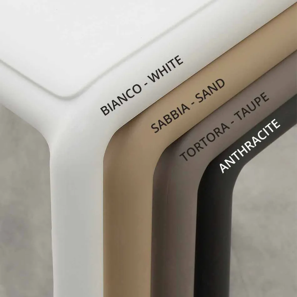 Taboret z żywicy H65 i nowoczesny design z włókna szklanego wyprodukowany we Włoszech w Grosseto Viadurini