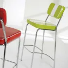 Taboret w stylu lat 50-tych z ekoskóry z centralnym białym paskiem Banda Viadurini