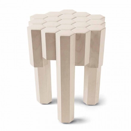 Zaprojektuj stołek / stolik z litego drewna, L38xD38 cm, Begga Viadurini