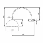 Głowica prysznicowa ze stalowym dzwonkiem i ramieniem łukowym Made in Italy - Auro Viadurini