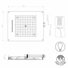 Głowica prysznicowa z chromoterapią dwóch nowoczesnych odrzutowców wzór snu Viadurini