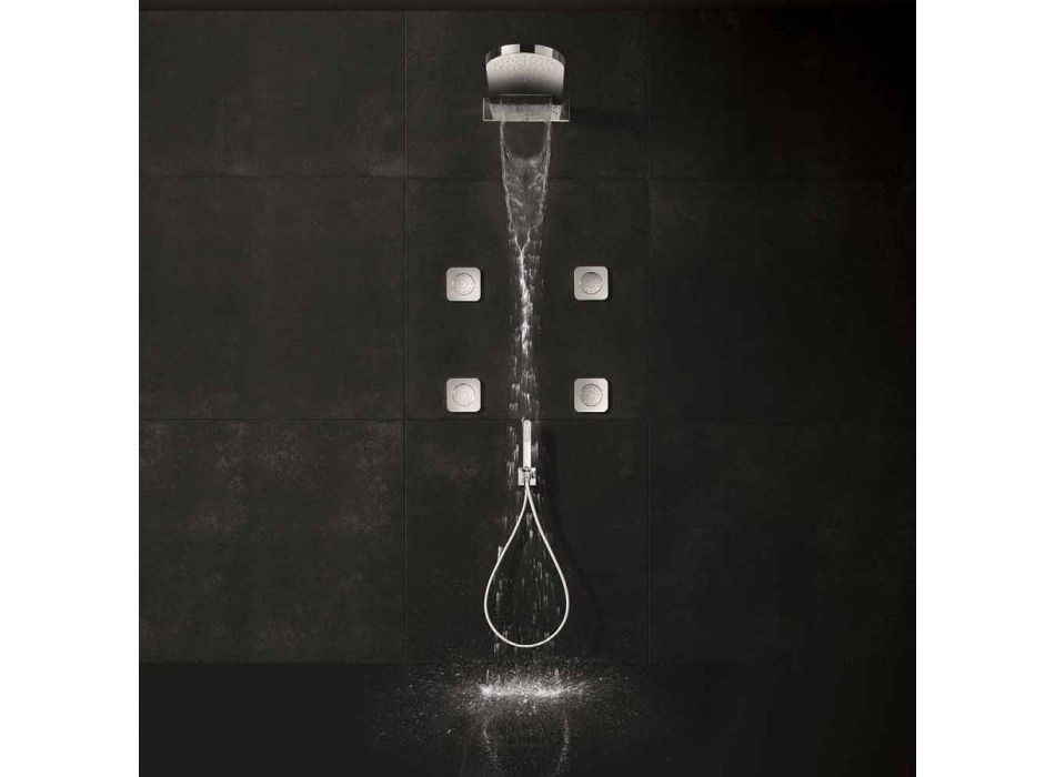Słuchawka prysznicowa ścienna z strumieniem prysznicowym i wodospadem Made in Italy - Como Viadurini
