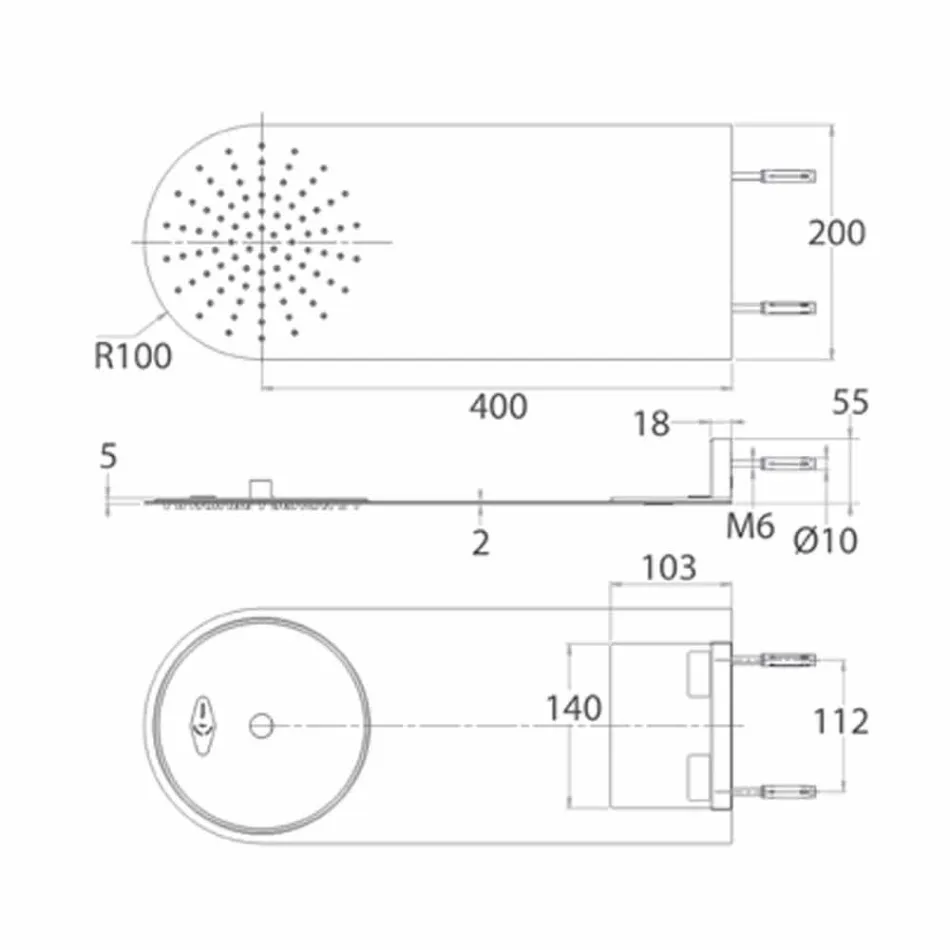 Nowoczesna, ultracienka stalowa głowica prysznicowa Made in Italy - Cassio Viadurini