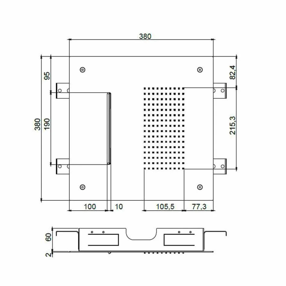 Stalowa głowica prysznicowa sufitowa z podwójnym strumieniem Made in Italy - Quinto Viadurini