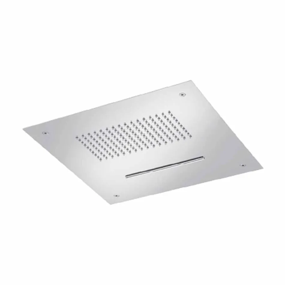 Stalowa głowica prysznicowa sufitowa z podwójnym strumieniem Made in Italy - Quinto Viadurini