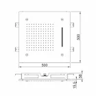 Sufitowa głowica prysznicowa ze stali nierdzewnej z 3 strumieniami Made in Italy - Frido Viadurini