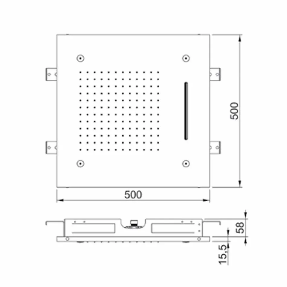 Sufitowa głowica prysznicowa ze stali nierdzewnej z 3 strumieniami Made in Italy - Frido Viadurini