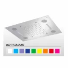 Stalowa głowica prysznicowa z chromoterapią i Bluetooth Made in Italy - Elbo Viadurini