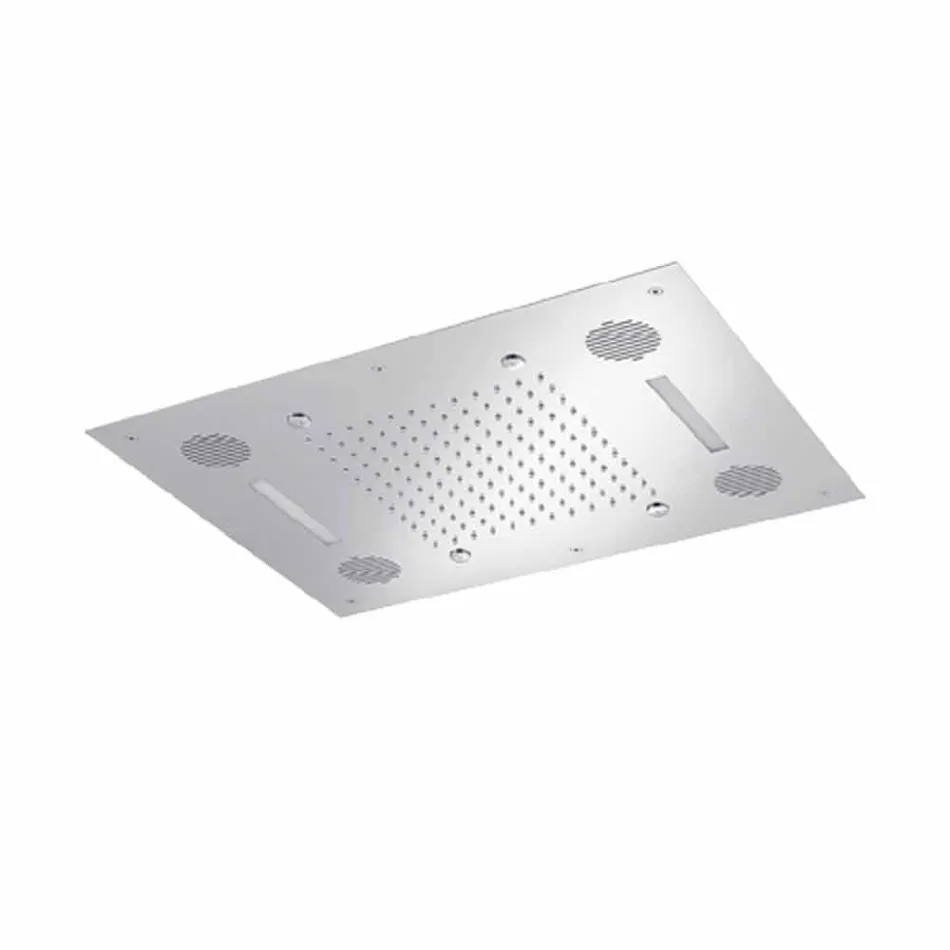 Stalowa głowica prysznicowa z chromoterapią i Bluetooth Made in Italy - Elbo Viadurini