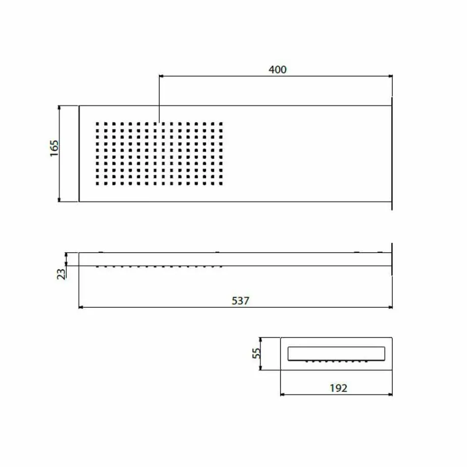 Stalowa głowica prysznicowa ze strumieniem deszczowym Made in Italy - Nairobi Viadurini