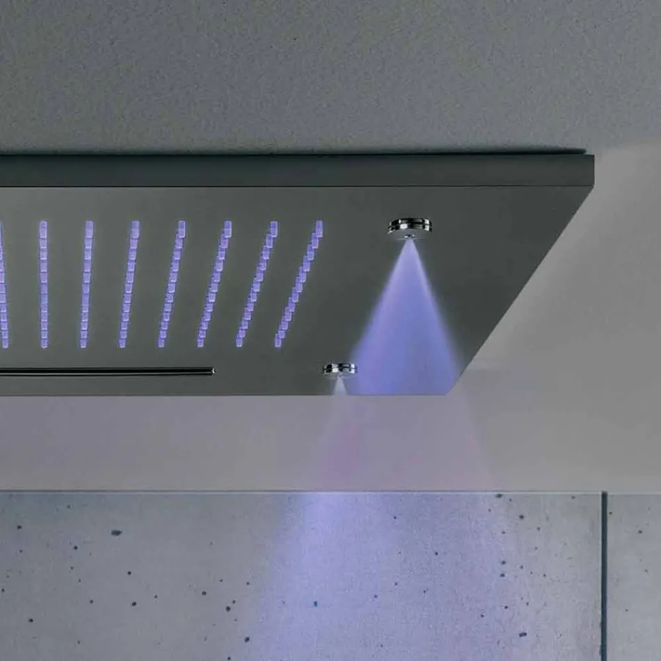 Głowica prysznicowa ze stali nierdzewnej z chromoterapią Made in Italy - Solver Viadurini