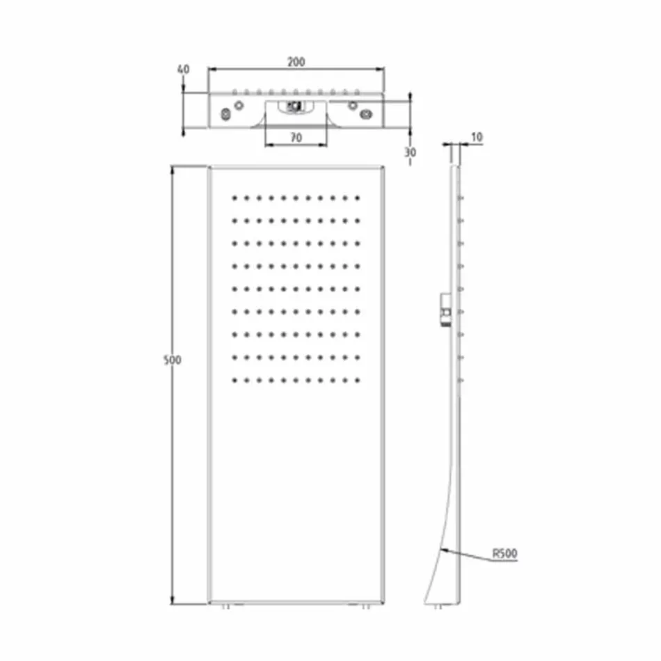 Głowica prysznicowa ze stali nierdzewnej ze strumieniem deszczowym Made in Italy - Fiordo Viadurini