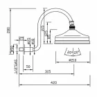 Mosiężna głowica prysznicowa z klasycznym ramieniem łukowym Made in Italy - Bisco Viadurini