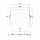 Kwadratowa sufitowa głowica prysznicowa ze stali Made in Italy - Starch Viadurini