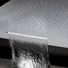 Kwadratowa głowica prysznicowa ze stali nierdzewnej z podwójnym strumieniem Made in Italy - Nello Viadurini