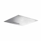 Kwadratowa głowica prysznicowa ze stali nierdzewnej z podwójnym strumieniem Made in Italy - Nello Viadurini