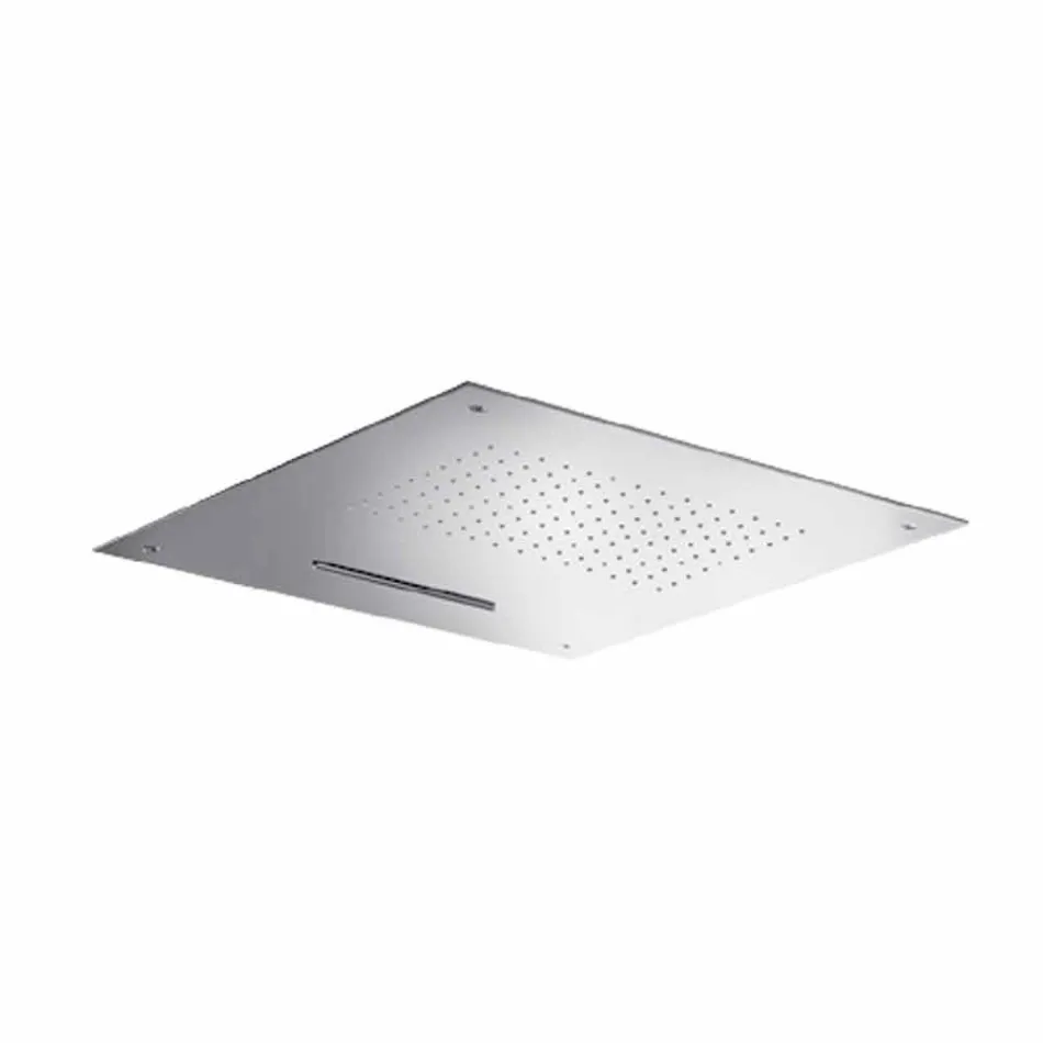 Kwadratowa głowica prysznicowa ze stali nierdzewnej z podwójnym strumieniem Made in Italy - Nello Viadurini
