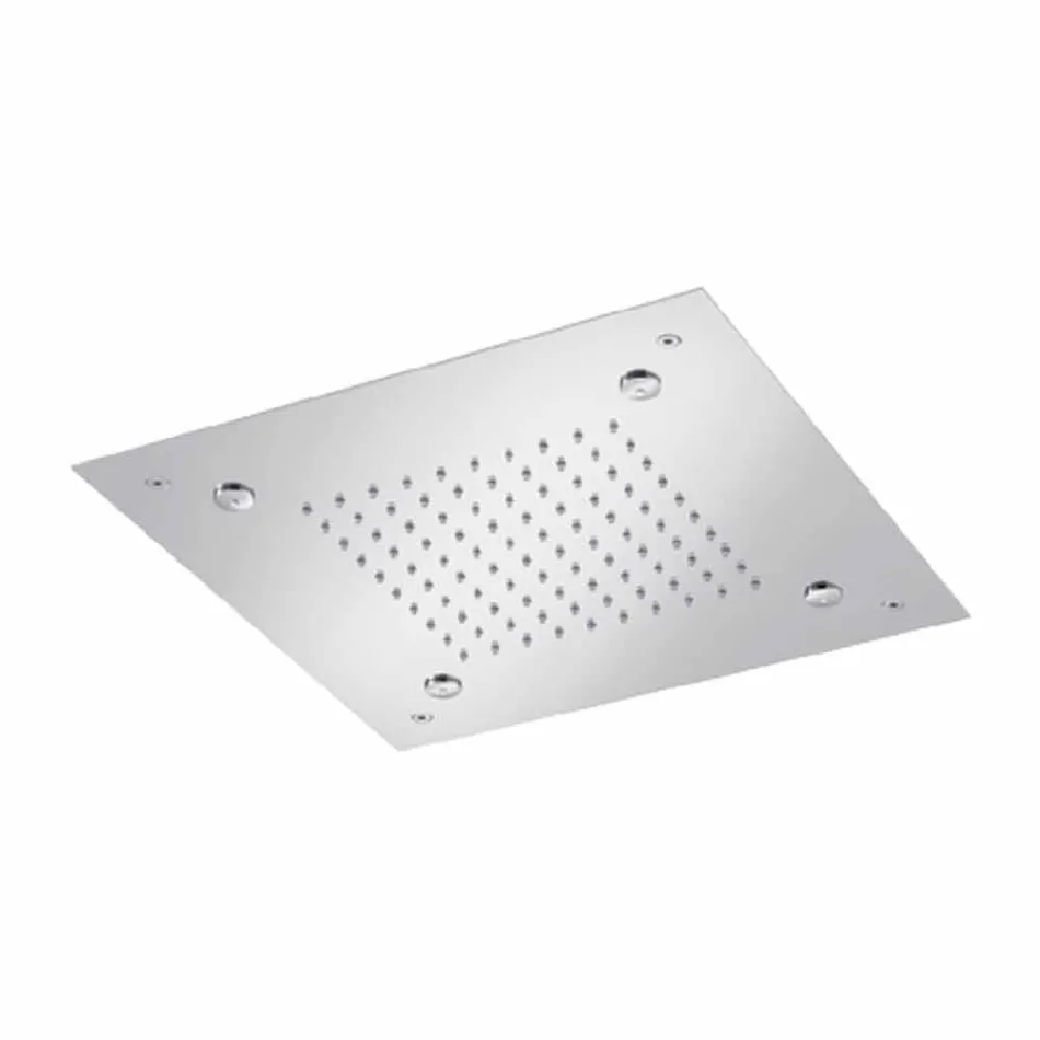 Kwadratowa głowica prysznicowa ze stali nierdzewnej z nebulizatorami Made in Italy - Selmo Viadurini