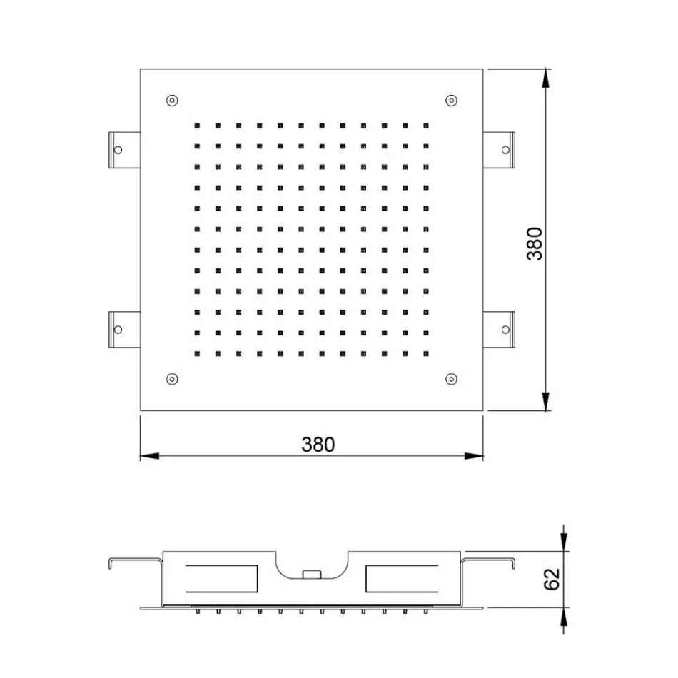 Kwadratowa głowica prysznicowa z pojedynczym strumieniem ze stali nierdzewnej Made in Italy - Jet Viadurini