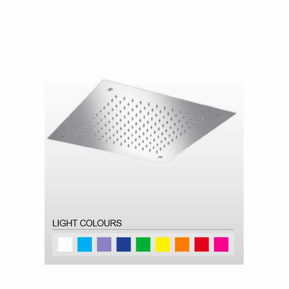 Kwadratowa głowica prysznicowa z pojedynczym strumieniem ze stali nierdzewnej Made in Italy - Jet Viadurini