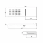 Prostokątna głowica prysznicowa ze stali nierdzewnej Made in Italy - czerwona Viadurini