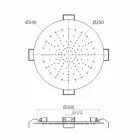 Okrągła głowica prysznicowa sufitowa z nowoczesnej stali Made in Italy - Damian Viadurini