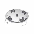 Okrągła głowica prysznicowa sufitowa z nowoczesnej stali Made in Italy - Damian Viadurini