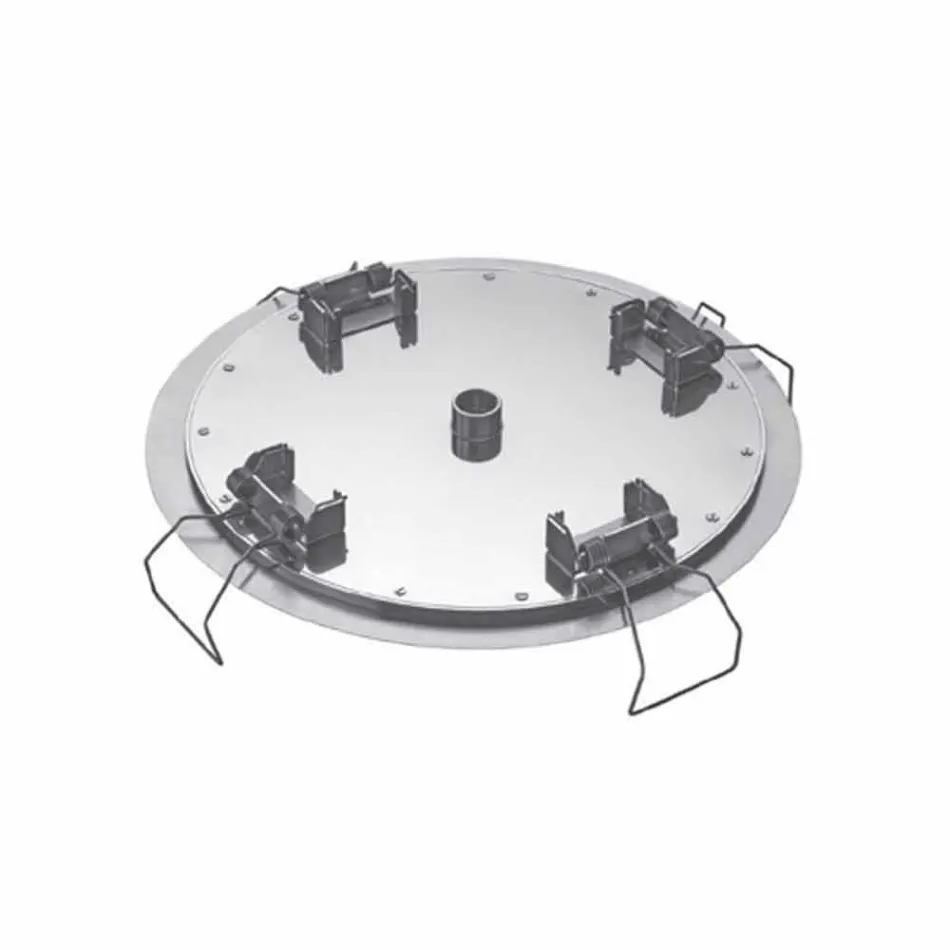 Okrągła głowica prysznicowa sufitowa z nowoczesnej stali Made in Italy - Damian Viadurini