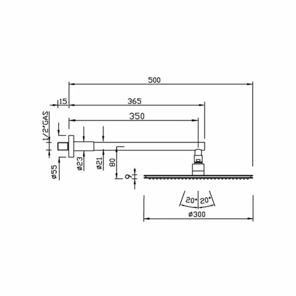 Okrągła głowica prysznicowa ze stali nierdzewnej i mosiądzu Made in Italy - Aurelio Viadurini