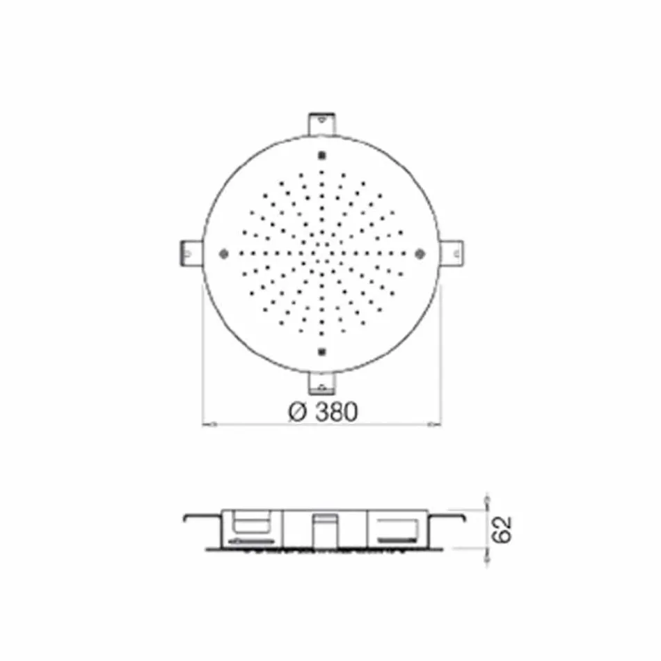 Okrągła głowica prysznicowa z pojedynczym strumieniem ze stali nierdzewnej Wyprodukowano we Włoszech - siarka Viadurini