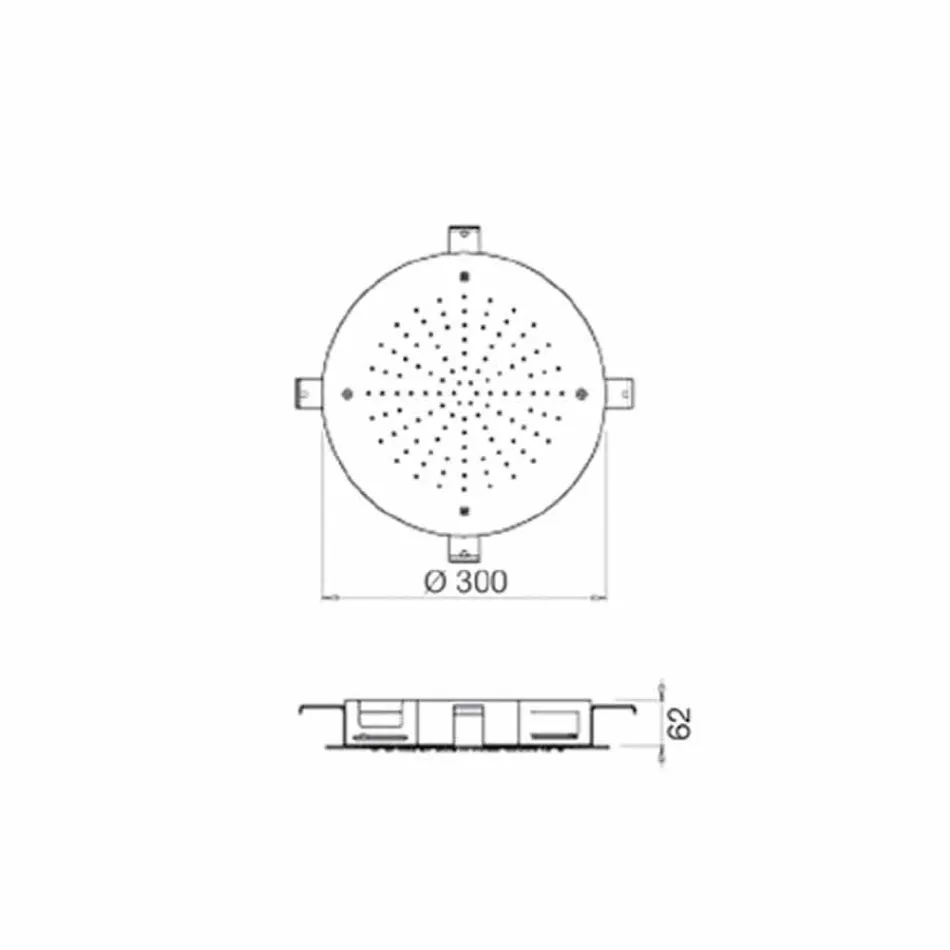 Okrągła głowica prysznicowa z pojedynczym strumieniem ze stali nierdzewnej Wyprodukowano we Włoszech - siarka Viadurini