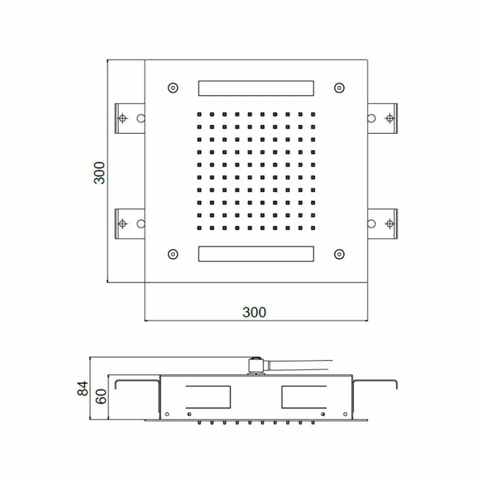 Pojedyncza głowica prysznicowa ze stali nierdzewnej z chromoterapią LED Made in Italy - Sauron Viadurini
