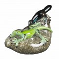 Ozdoba w kształcie jaszczurki z kolorowego szkła Made in Italy - Certola