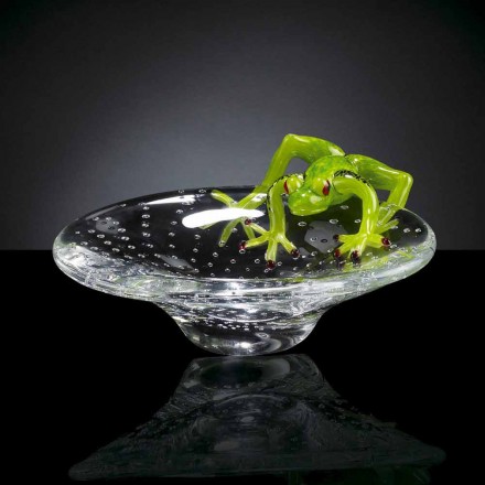 Mała taca z ornamentem szklanej żaby Made in Italy - Sossio Viadurini