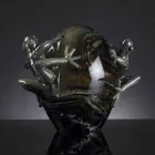 Szklana ozdoba w kształcie jajka z żabami Made in Italy - Huevo Viadurini