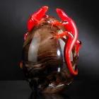 Ozdoba z kolorowego szkła w kształcie jajka z gekonami Made in Italy - Huevo Viadurini