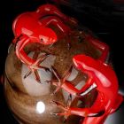 Ozdoba z kolorowego szkła w kształcie jajka z gekonami Made in Italy - Huevo Viadurini