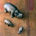 Ceramiczne ozdoby w kształcie hipopotama, wyprodukowane we Włoszech - Savage