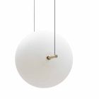 Zawieszenie designerskie ze szkła i mosiądzu ze światłem LED, 3 rozmiary - Alma firmy Il Fanale Viadurini