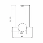 Zawieszenie designerskie ze szkła i mosiądzu ze światłem LED, 3 rozmiary - Alma firmy Il Fanale Viadurini