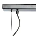 Dwupunktowa lampa wisząca z liniowym prętem ze szkła i metalu, wyprodukowana we Włoszech - Elisia Viadurini