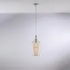 Żelazna lampa wisząca ze szkłem pyreksowym, wyprodukowana we Włoszech do dekoracji wnętrz - Sparta Viadurini