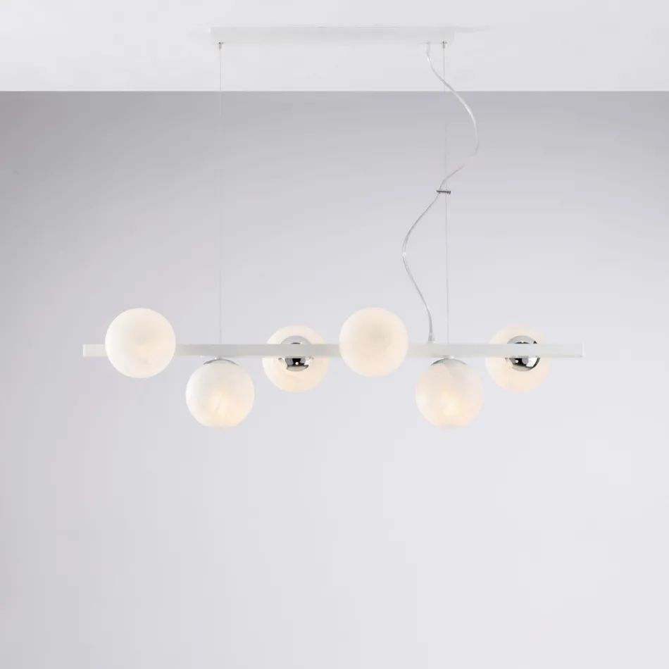 Lakierowana lampa wisząca z żelaza, wyprodukowana we Włoszech do dekoracji wnętrz - Berlin Viadurini