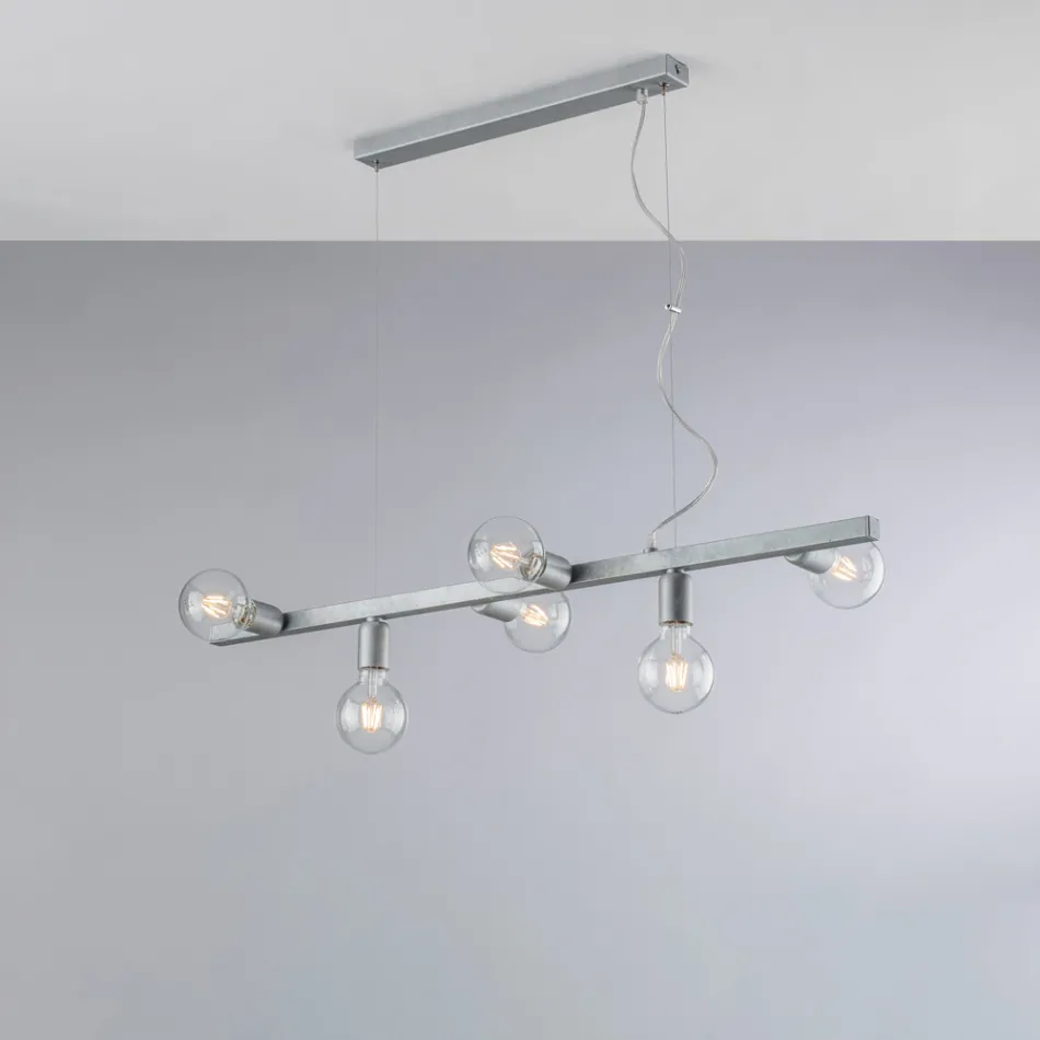 Lakierowana lampa wisząca z żelaza, wyprodukowana we Włoszech do wystroju wnętrz - Werona Viadurini