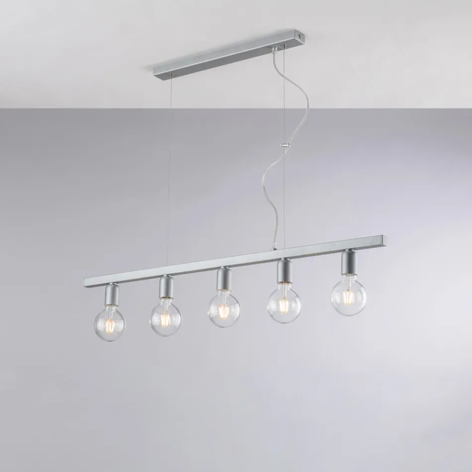 Lakierowana lampa wisząca z żelaza, wyprodukowana we Włoszech do wystroju wnętrz - Werona Viadurini