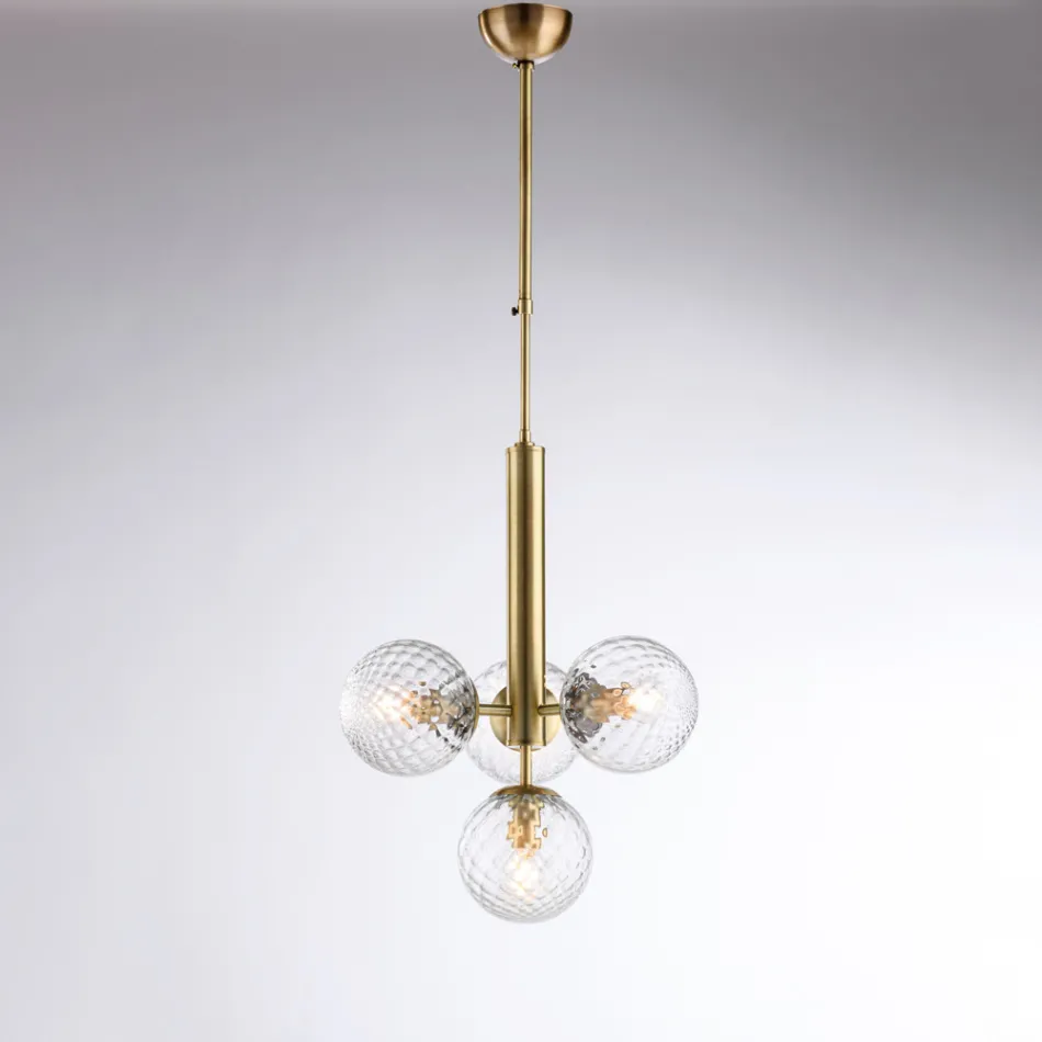 Lampa wisząca z żelaza Made in Italy do dekoracji wnętrz - Como Viadurini